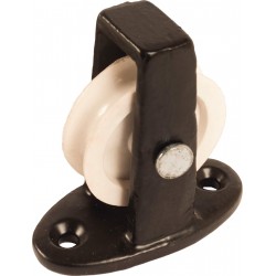 38mm Upright Cast Pulley Blk with Nylon Wheel